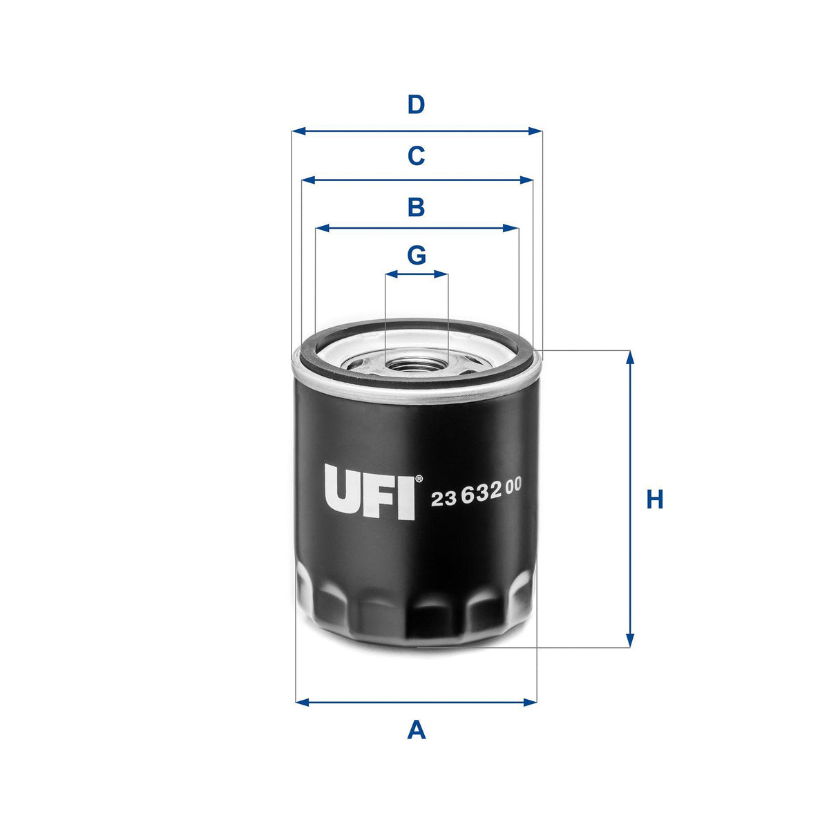 Ufi 23.632.00 Ford Fiesta Focus C-Max B-Max Ecosport Mondeo Mazda 1.0 Fox Oil Filter 11- — Oil Filters