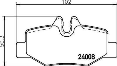 Hella 8DB355010-661 Brake Pad Rear Viano W639 03 > Vito W639 03 > — Brake Pads