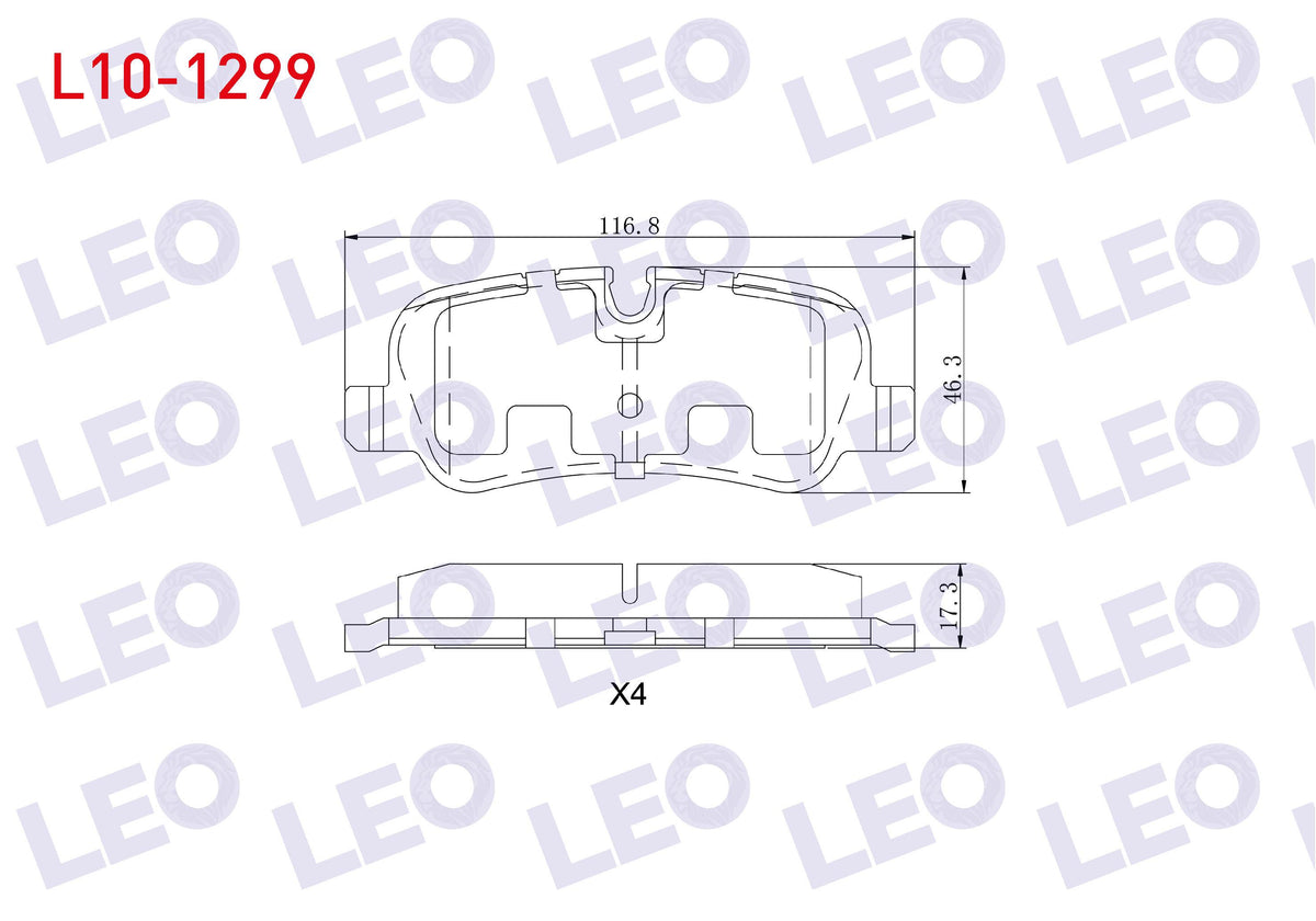 LEO L10-1299 Brake Pad Rear Land Rover Rangerover III 3.0 TD 6 2002-2012 / Land Rover Discovery (Taa) 2.7 TD 200 — Brake Pads