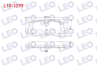 LEO L10-1299 Brake Pad Rear Land Rover Rangerover III 3.0 TD 6 2002-2012 / Land Rover Discovery (Taa) 2.7 TD 200 — Brake Pads
