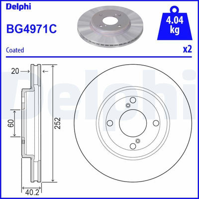 Delphi BG4971C Brake Disc Suzuki Swift/Baleno Front Painted Drilled — Brake Rotors & Drums