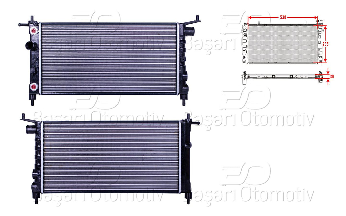 AUTOLUX 2113038-22 Su Radiator Mechanical At 530X285x30 Opel Corsa B Combo B Automatic 1.4 8V 93 > — Radiators & Fans