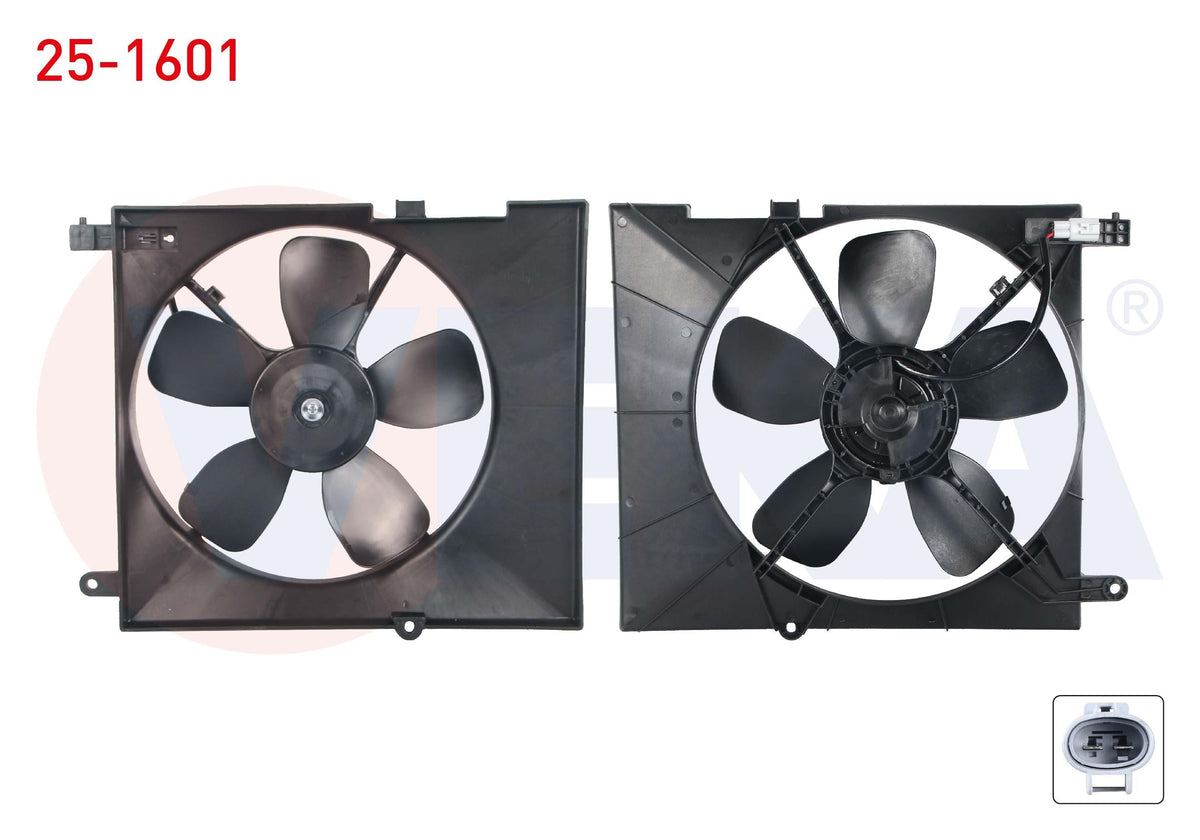 Veka 25-1601 Fan Motor (Su + A/C) with Shroud Chevrolet Kalos (T200) 1.4 with Shroud 2003-2008 — Motors, Pumps & Antennas