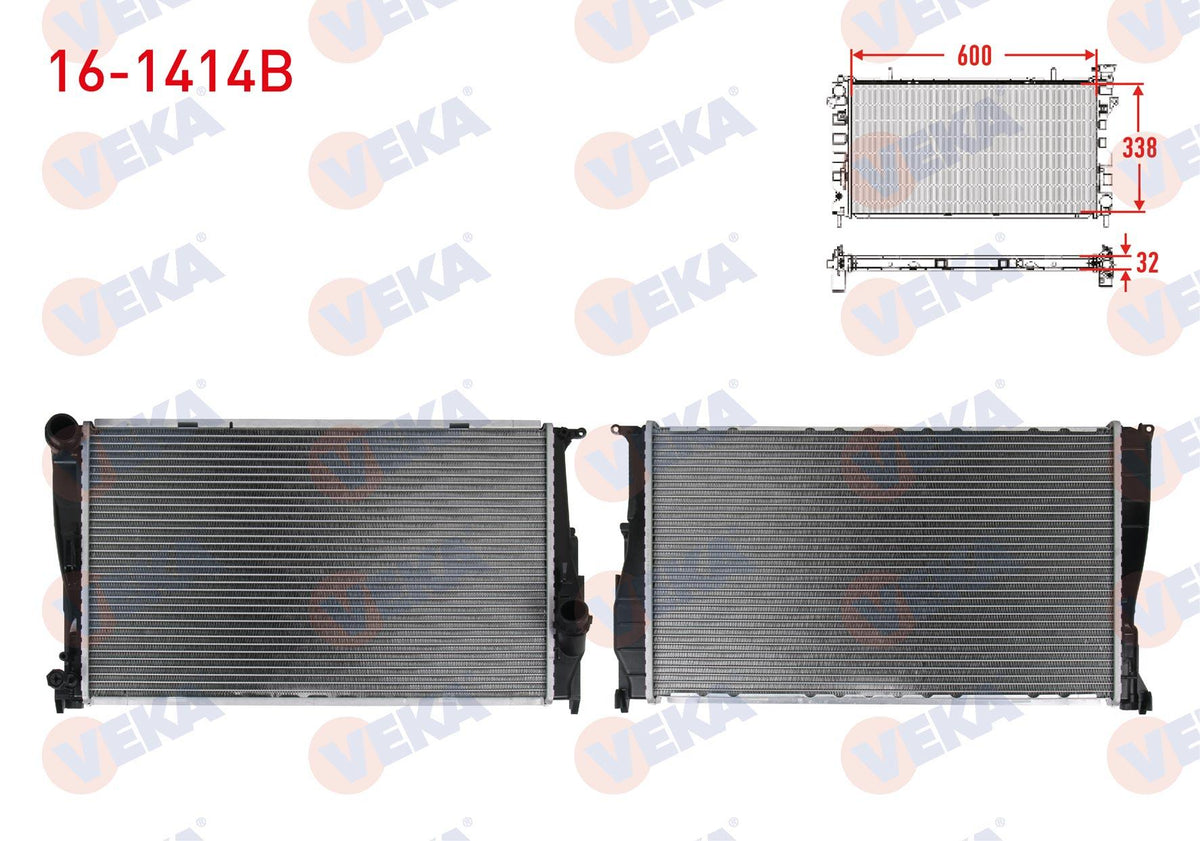 Veka 16-1414B Su Radiator Brazing BMW 3 Series (E90) 320 D A-T / M-T Ac + /-2005-2011 — Radiators & Fans