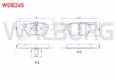 WALBURG WDB245 Brake Pad Front Mercedes E Series (W210) E 230 1995-2002 / (W210) E 200 1995-2002 / (W210) E 200 — Brake Pads