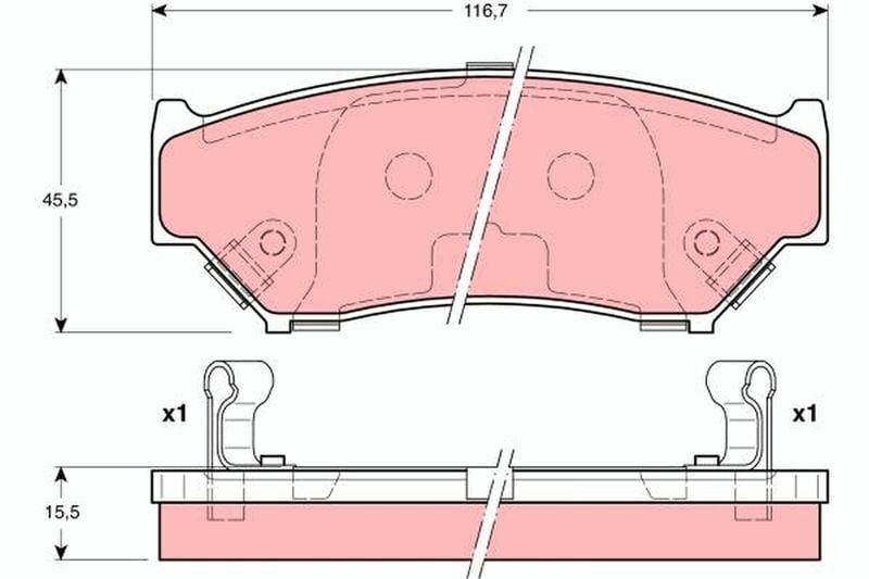 TRW GDB3182 Brake Pad - Front Brake Pads for Suzuki Grand Vitara 1998-2005