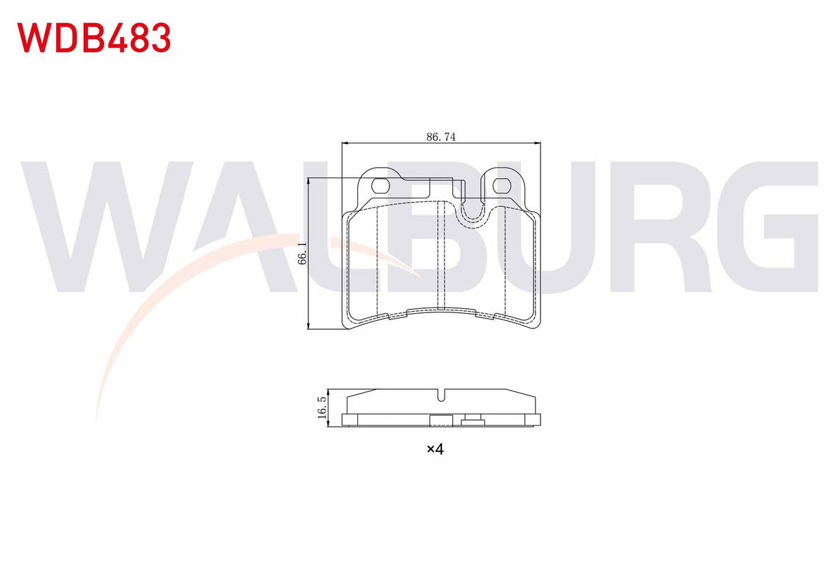 WALBURG WDB483 Brake Pad Rear Volkswagen Touareg (7La,7L6 — Brake Pads