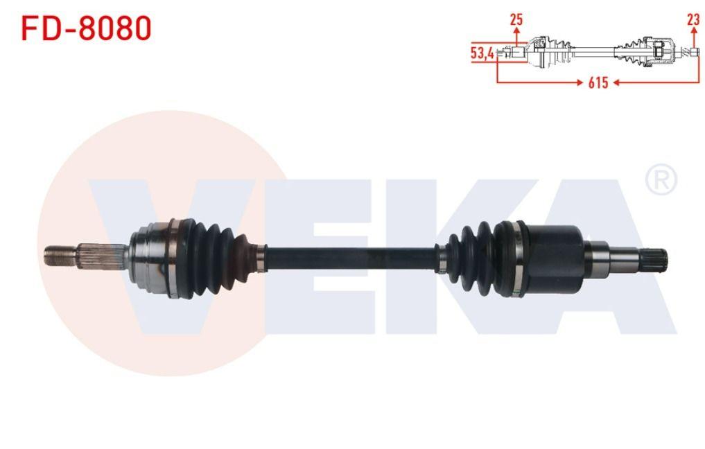 Veka FD-8080 Ford Tourneo Courier Left Front Complete Axle 1.5 TDCi M-T 2018- — Axles, CV Joints & Boots