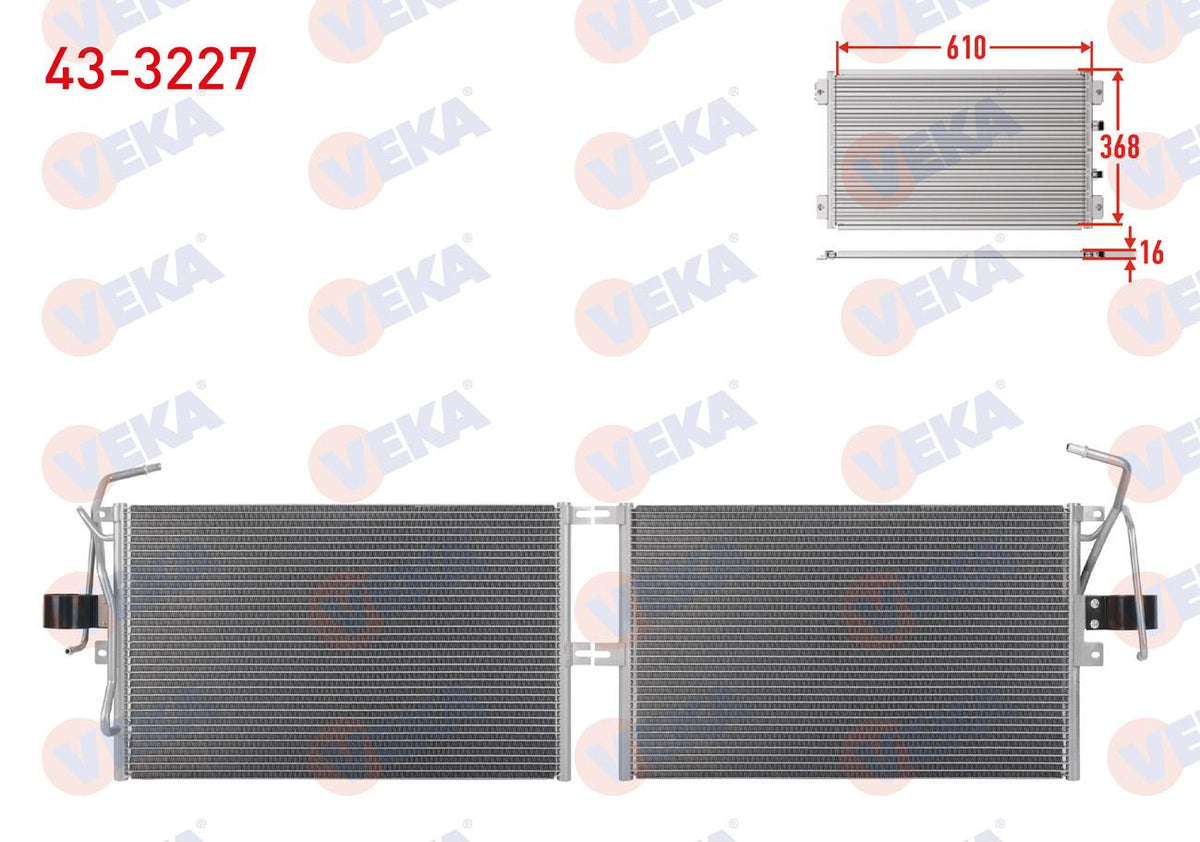 Veka 43-3227 A/C Condenser Opel Vectra B 1.6i 1999-2003 — Condensers & Evaporators