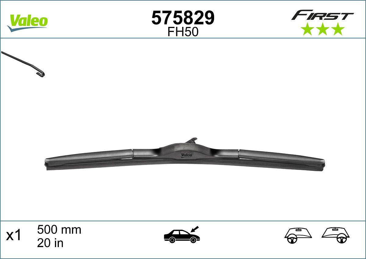 Valeo 575829 Wiper Blade 500mm First X1 Hibrid Front Left Insignia B 18-