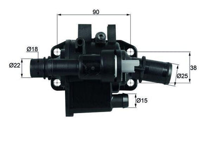 Mahle TH4283 Thermostat 83°C Ford Fiesta 1.4 TDCi 02- Peugeot 107/206/207/307/1007/Bipper/Citroen C — Water Pump & Thermostat