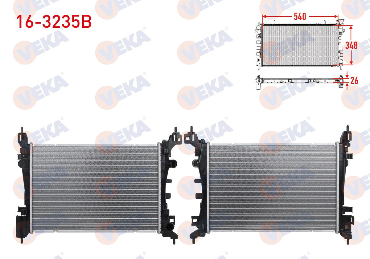 Veka 16-3235B Su Radiator Brazing Opel Corsa D 1.4 (Xep) M-T 2006-2014 — Radiators & Fans