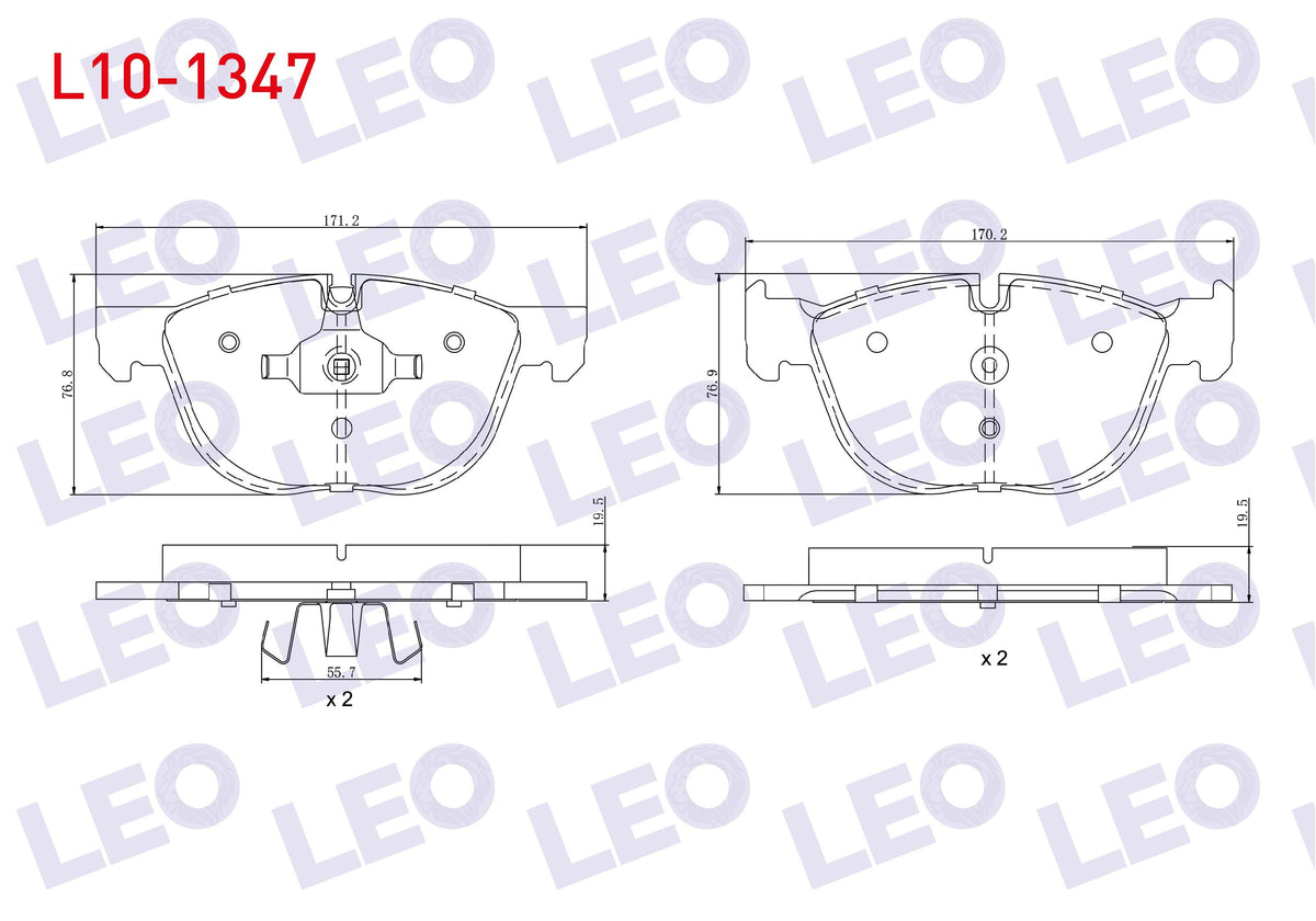 LEO L10-1347 Brake Pad Front BMW X5 (E70) 3.0 D 2007-2012 / BMW X5 (E70) 3.0 SI 2007-2012 / BMW X5 (E70) 3.0 Sd — Brake Pads