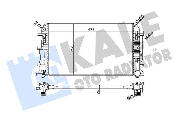 Kale 373900 Radiator VW Crafter 2.0-2.5 TDI Mercedes Sprinter 3-T-5-T 2006- — Radiators & Fans
