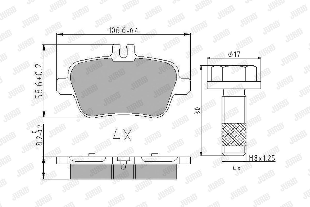 Jurid 573370J Brake Pad 117 / 156 / 176 / 246 Rear — Brake Pads