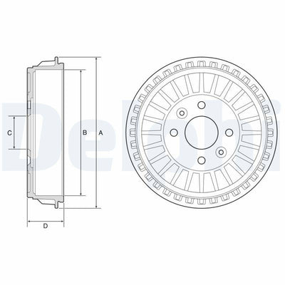 Delphi BF620 Rear Brake Drum Renault Clio V 19-1.0 Sce 1.0 TCE 1.3 TCE 1.5 Blue dCi 2019 — Brake Rotors & Drums