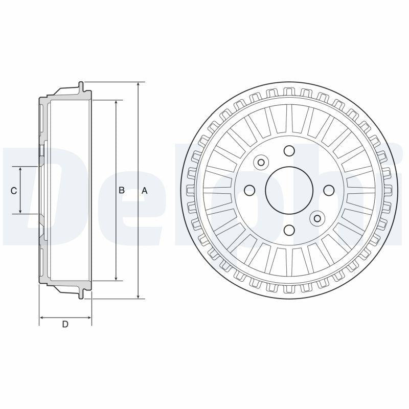Delphi BF620 Rear Brake Drum Renault Clio V 19-1.0 Sce 1.0 TCE 1.3 TCE 1.5 Blue dCi 2019 — Brake Rotors & Drums