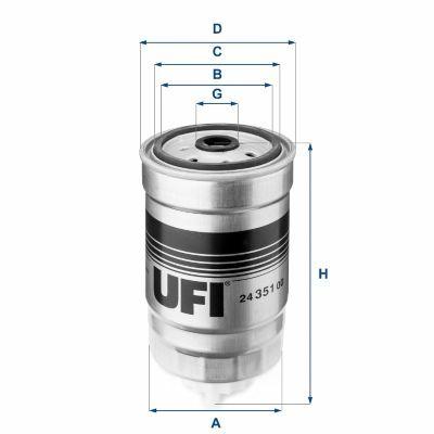 UFI Fuel Filter 2435100 - 02-06 Accent 1.5D — Fuel Delivery