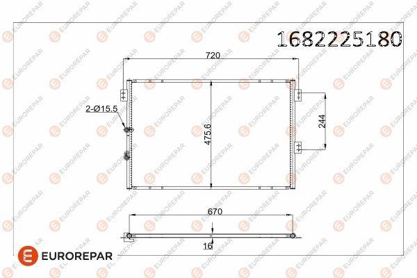 Eurorepar 1682225180 Radiator 97-00 — Radiators & Fans