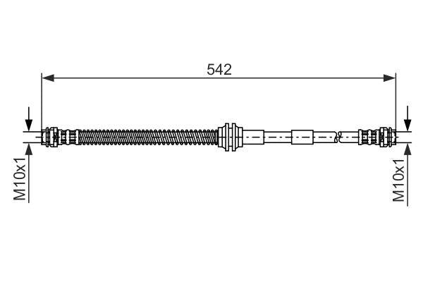 Bosch 1987476325 Brake Hose Front VW Touareg Audi Q7 Porsche Cayenne 04- — Brake Hydraulics
