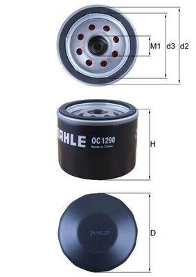 Mahle OC1290 Oil Filter Honda CR-V IV/Civic IX 1.6 i-DTEC 13-