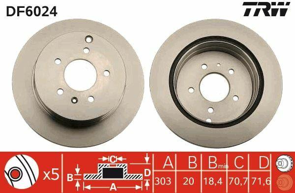 TRW DF6024 Brake Disc - 303mm Ventilated Disc for Captiva & Antara — Brake Rotors & Drums