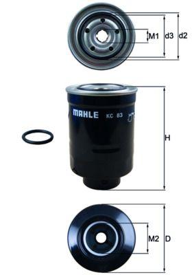Mahle KC83D Fuel Filter Hilux Ln56 Ln65 Ln85 Ln105 Ln106 Bt50 Un 2.5 TD 3.0 TD — Fuel Delivery