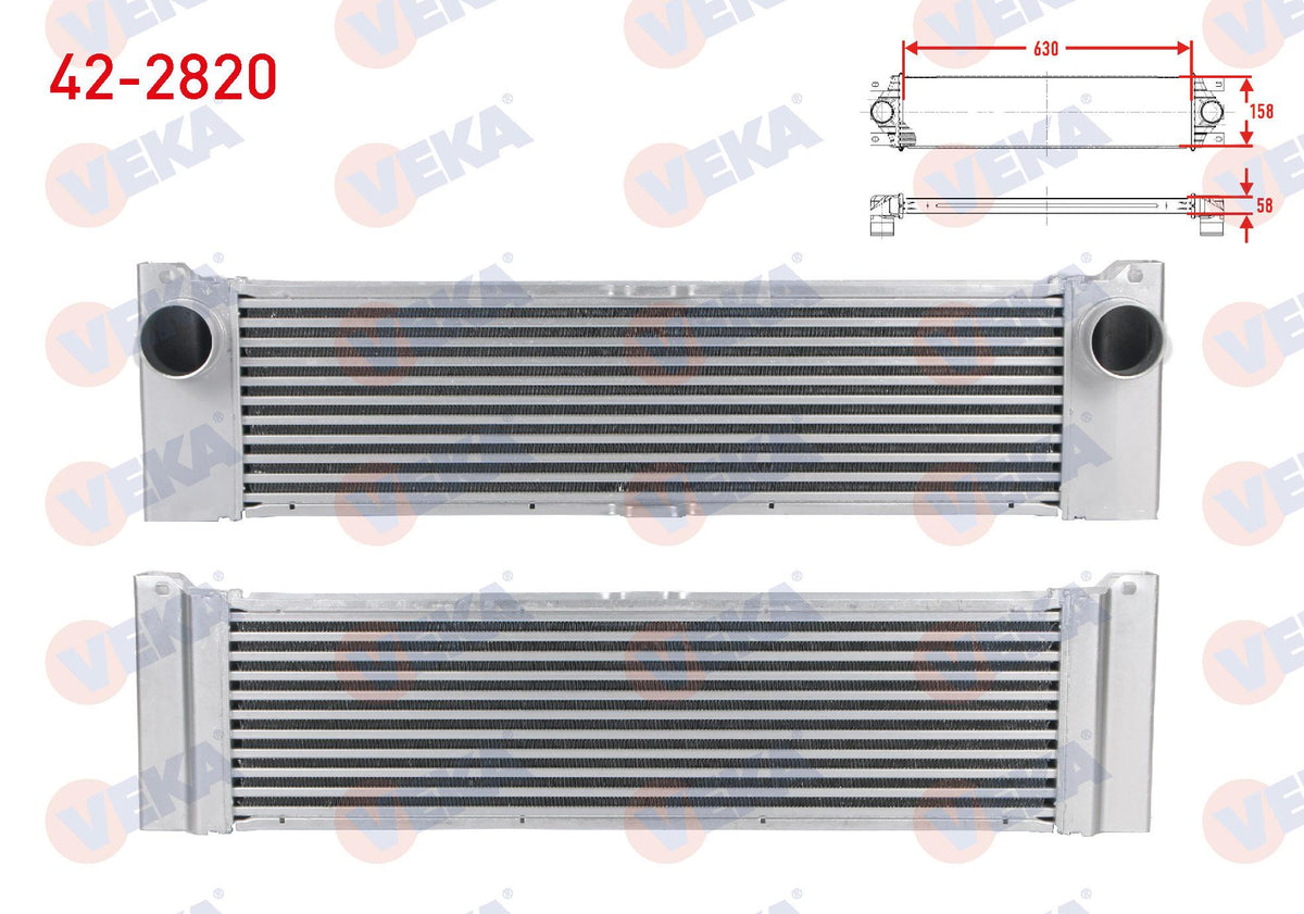 Veka 42-2820 Turbo Radiator (Intercooler) Mercedes Viano 2.0 CDI-2.2 CDI 2003-2014 / Vito 109 CDI-111 CDI — Radiators & Fans