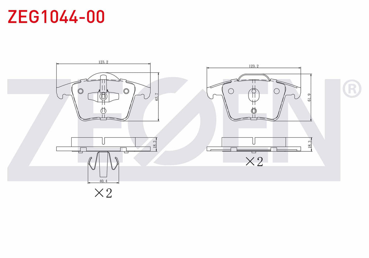 Zegen ZEG1044-00 Brake Pad Rear Volvo Xc90 I 2.5 T 2002-2014 / Volvo Xc90 I 3.2i 2002-2014 — Brake Pads