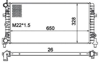 Magneti Marelli 359000301340 Radiator 09-Polo 1.2i-1.2Tdi 12V 1.4-1.6 16V Polo-A1-Ibiza-Fabia