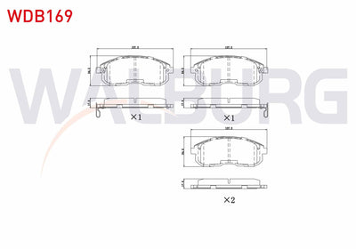WALBURG WDB169 Brake Pad Front with Wear Indicator Cable Drilled Nissan Juke 1.5 dCi 2010-/ Juke 1.6 DiG-T 2010 — Brake Pads