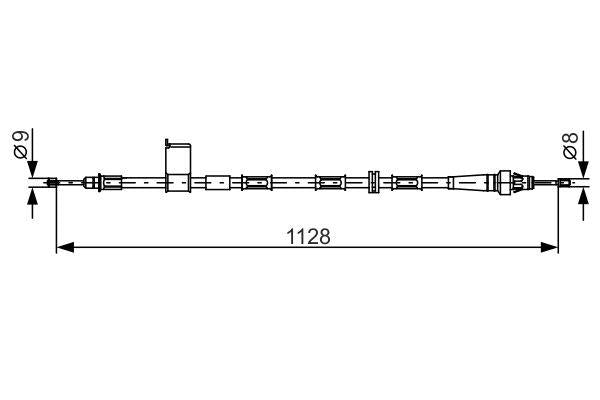 Bosch 1987482363 Jeep Grand Cherokee II El Brake Cable — Brake Cables & Hardware