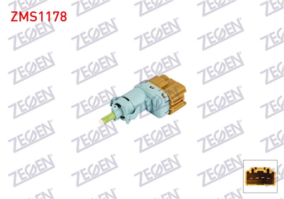 Zegen ZMS1178 Brake Light Switch Fiat Egea 1.3 Mjt 2015-/ Fiorino 1.3 Mjt 2009-/ Doblo 2010-/ Opel Combo 2012