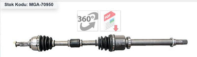 MGA 70950 Axle Complete Right-(Nissan: Micra K12) 1.5Dci 2003 > Note E11 1.5 dCi 2006 >) (23×26×89 — Axles, CV Joints & Boots