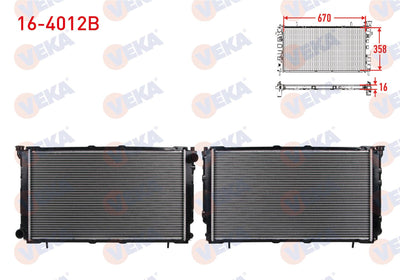 Veka 16-4012B Water Radiator Brazing Subaru Legacy 1.8-2.0 M-T 1990-1994 — Radiators & Fans