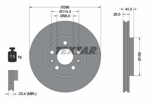 TEXTAR Brake Disc Qashqai 1.3 DiG 21 - Front Brake Discs — Brake Rotors & Drums