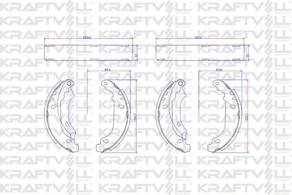 Kraftvoll 07020039 Rear Brake Pad (Brake Shoe) P206 + (T3e) 1, 1.4 1 and 2 more models — Brake Pads
