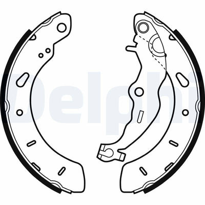 Delphi LS2062 Rear Brake Shoe Set Ford Courier-B-Max-Focus-Puma 14-22 — Brake Cables & Hardware