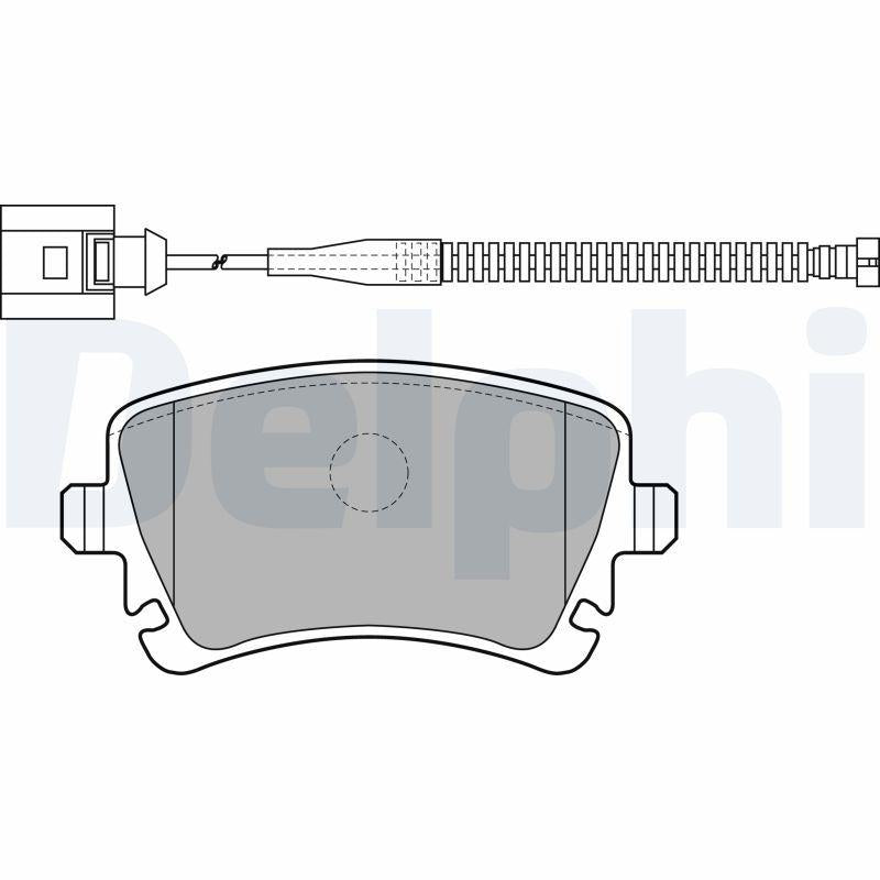 Delphi LP1860 Brake Pad Rear with Connector Multivan T5 2.0 2.5 TDI 3.2 VR6 03-15 — Brake Pads
