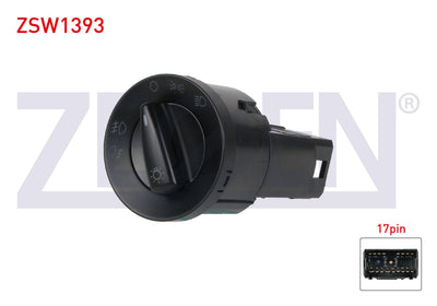Zegen ZSW1393 Headlight Switch 17 Pin Audi A6 1997-2004 / Superb-Octavia-Roomster-Fabia II 2004