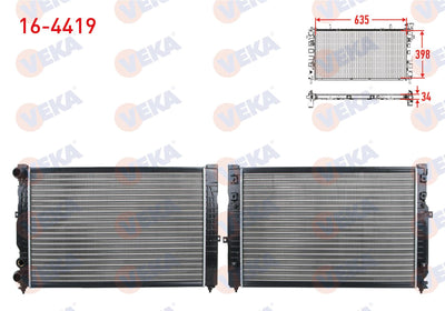 Veka 16-4419 Water Radiator Mechanical Volkswagen Passat (3B3) 1.6 M-T 1996-2005 — Radiators & Fans