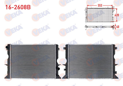 Veka 16-2608B Water Radiator Brazing Land Rover Defender 2.4 Td4 M-T 2007 — Radiators & Fans
