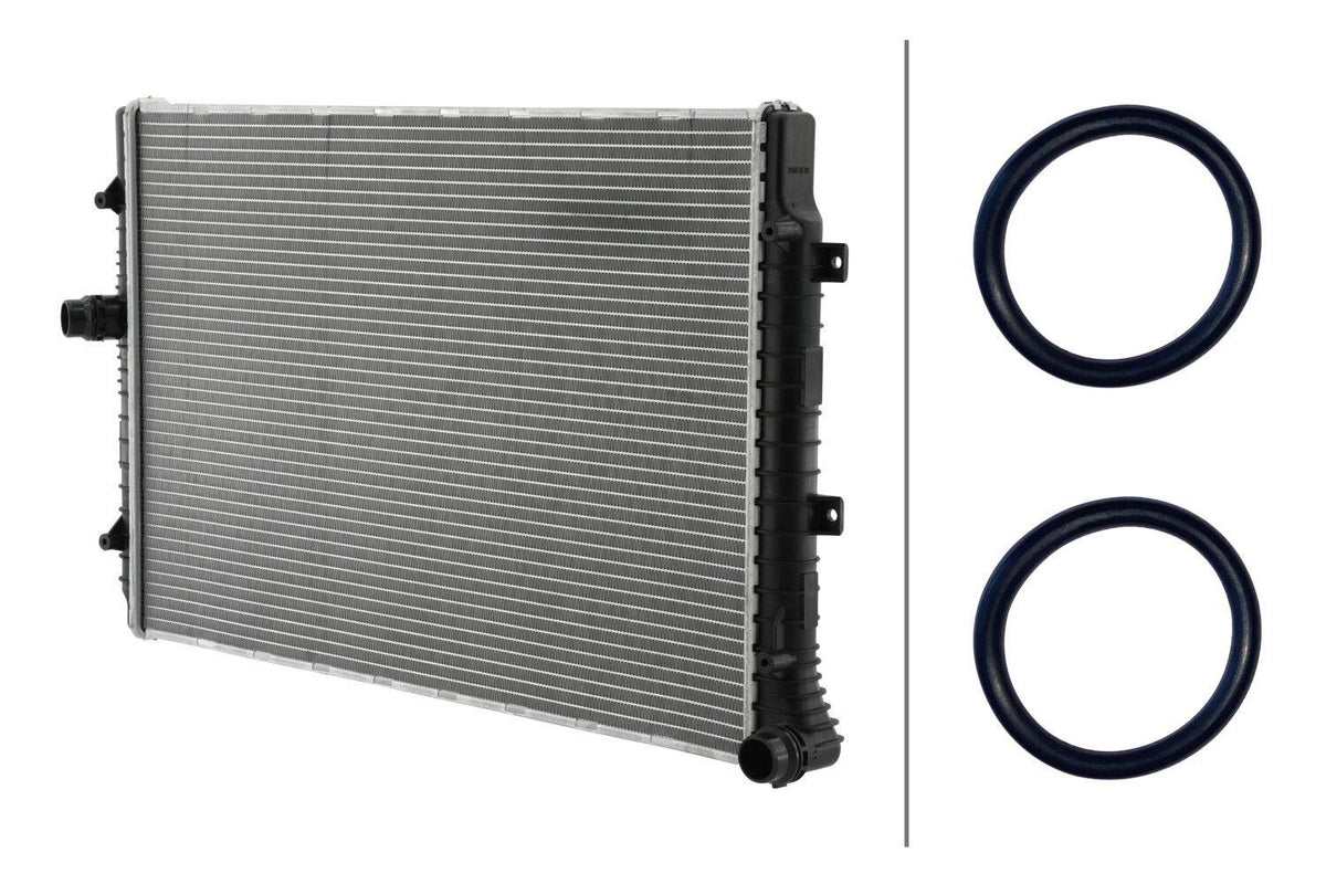Hella 8MK366304-461 Motor Su Radiator Golf V 03 > 1.4 FSI 1.6 FSI 1.6 16V 2.0 FSI Golf VI 08 > 1.6 16V Eos — Radiators & Fans