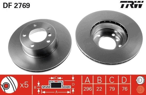 TRW DF2769 Brake Disc Front Air BMW E39 520-535 296mm — Brake Rotors & Drums