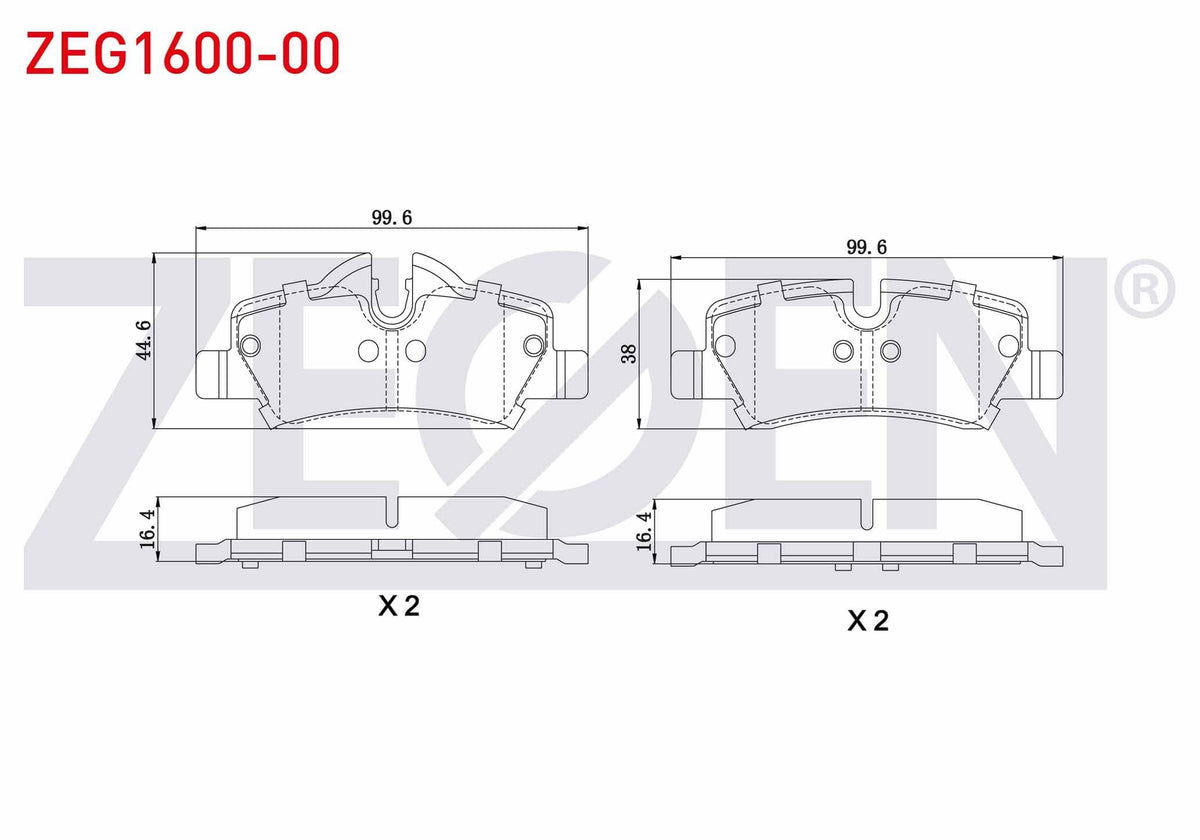Zegen ZEG1600-00 Brake Pad Rear Mini Cooper One (F56) 1.2 2013-/ Mini Cooper One (F56) 1.5 2013-/ Mini Cooper S — Brake Pads