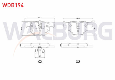 WALBURG WDB194 Brake Pad Rear BMW 3 Series (E90) 318 Cl 2005-2011 / (E90) 320 i 2005-2011 / (E90) 320 D 2005-201 — Brake Pads