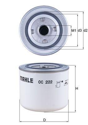 Mahle OC222 Oil Filter Volvo 340 / 440 / 480 83-96 — Oil Filters