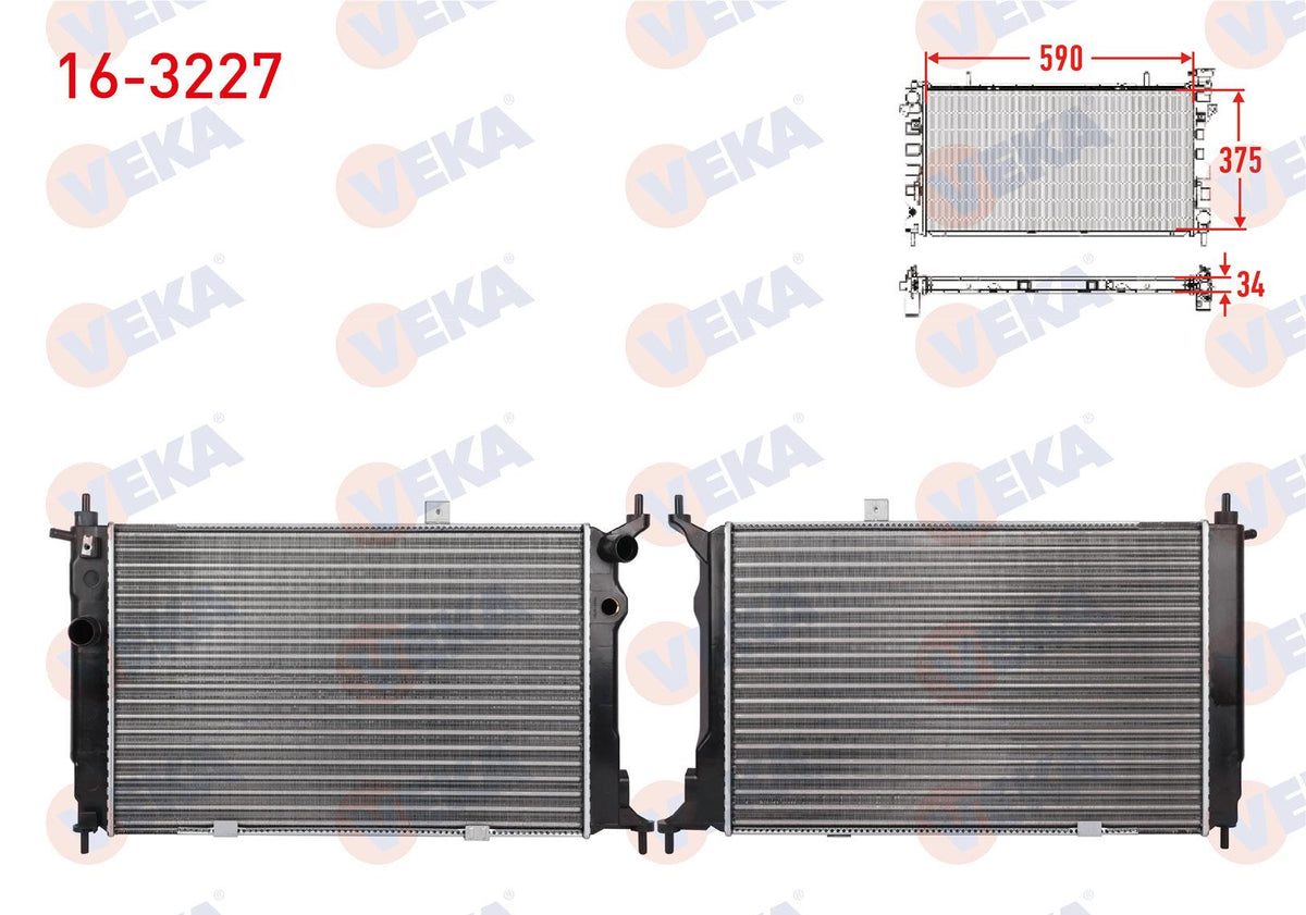 Veka 16-3227 Su Radiator Mechanical Opel Astra F 1.4i M-T 1991-1998 — Radiators & Fans