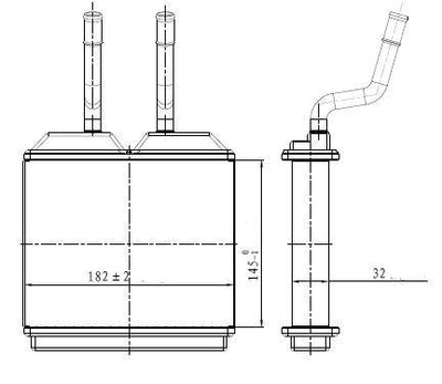MGA 81138 Heater Core Brazing (Opel Combo /Corsa B /Tigra-Chevrolet Corsa) 182×145×32 — Heater & Blower