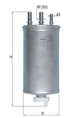 Mahle KL781 Diesel Filter Duster/Logan/Sandero/MCV/Clio Symbol II 1.5 dCi K9K 07-> — Fuel Delivery